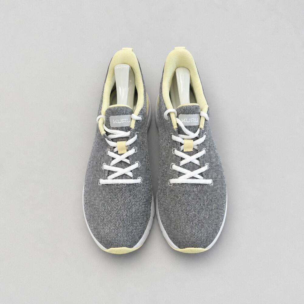KURU FLEX Via Women’s 9.5 Wide Dove Gray Pale Lime Orthopedic Walking Shoes